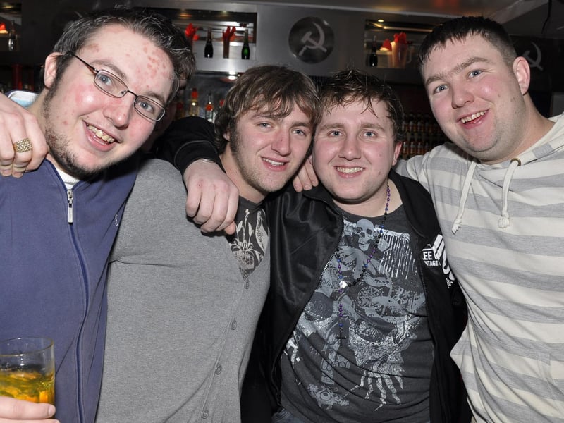 Mark, Danni, John and Tom party away.