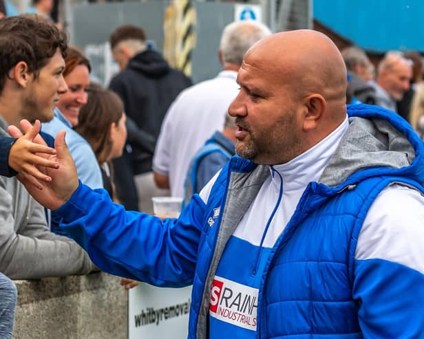 Manager Nathan Haslam signs new contract with Whitby Town