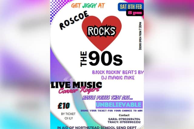 Promotional poster for the Roscoe Rocks event in Scarborough.