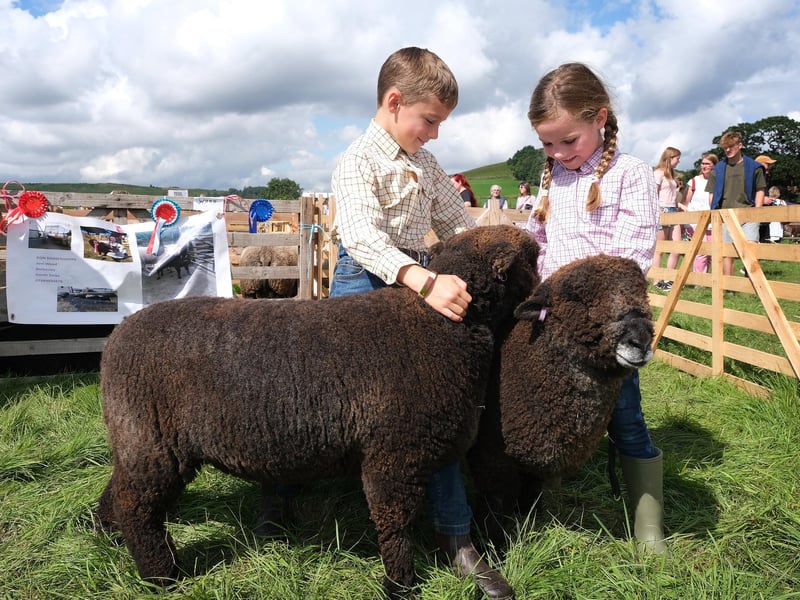 James and Eva with their prize sheep.
picture: Richard Ponter