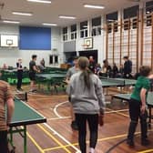 Players in action at a Whitby Table Tennis Club night.