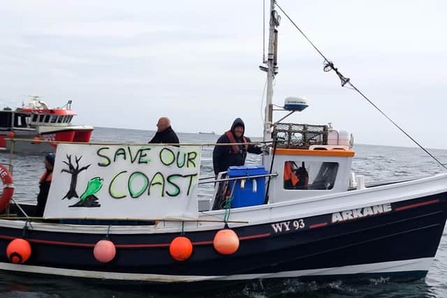 A Whitby boat joins the fishing protest on the River Tees earlier this year.