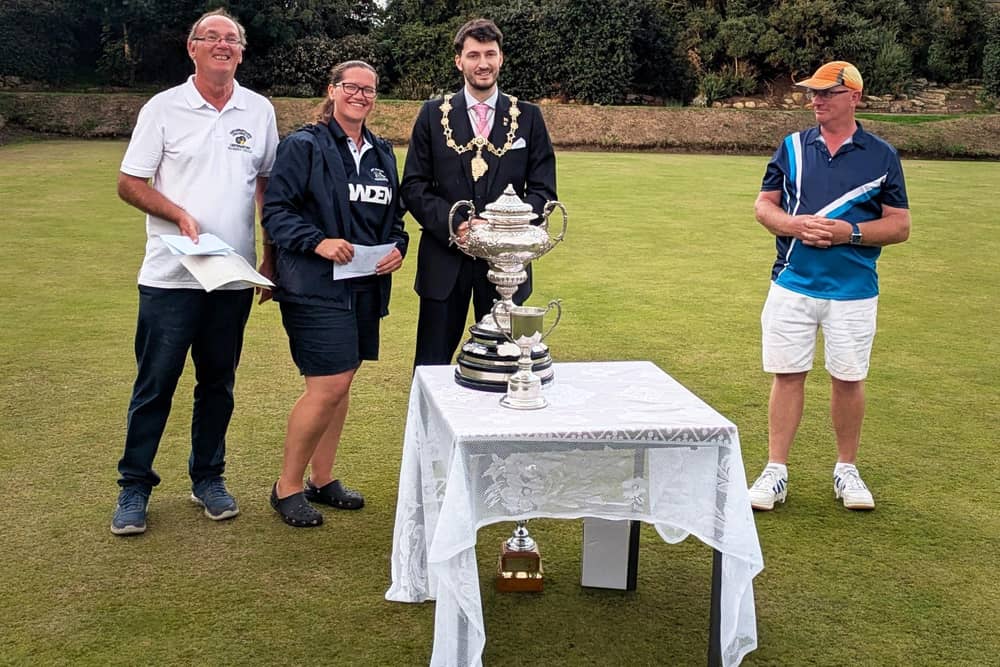 From left, Robert Child, Laura Love, Cllr Thomas Marray and Paul Morgan at this summer's Gambart Baines Challenge Cup competition.