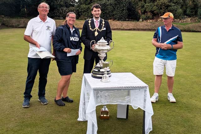 From left, Robert Child, Laura Love, Cllr Thomas Marray and Paul Morgan at this summer's Gambart Baines Challenge Cup competition.