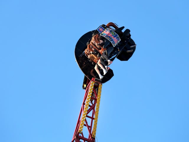 High up in the sky.