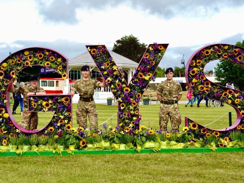 Junior soldiers from Harrogate Army Foundation College helping out at the show - Romany Eggerton, Ella Bradley and Ellie Hay