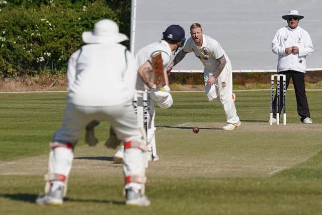 Lee Elvidge took 2-60 as Flixton 2nds won by 37 runs at home to Staithes. Photo by Charlie Hopper