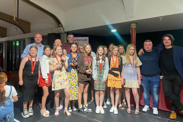 Scarborough Ladies FC U12s Reds with their trophies.