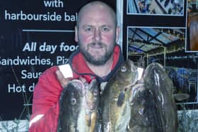 Taylor with Sunday's Heaviest Bag of Fish, 27 lb 5 oz.