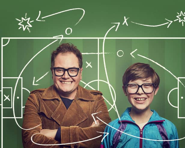 Alan Carr and Young Alan, Oliver Savell, in Changing Ends written by the comedian