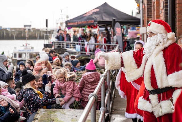 Santa arrived at the harbour at 11am.