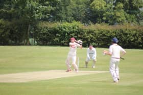 Rich Williman batting for Pocklington 2nds against Woodhouse Grange 3rds. PHOTO BY PHIL GILBANK