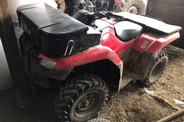 Police are urging anyone with information about a stolen quad bike from a Whitby farm to get in touch.