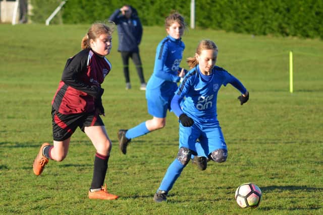 Heslerton Fireworks Under-11s take on Fulford. PHOTO: CHERIE ALLARDICE