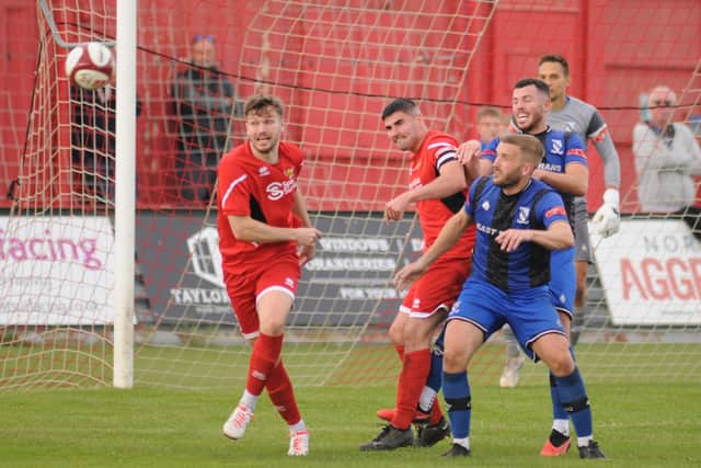 Cleethorpes defending a Bridlington attack.