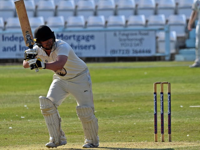 Young batter Archie Hammond in action for Scarborough CC.