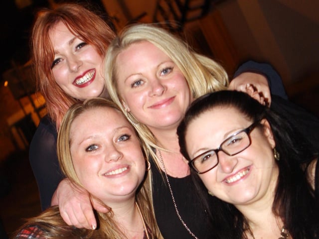 Jess, Leanne, Carla and Jodie enjoying their night in Red Square