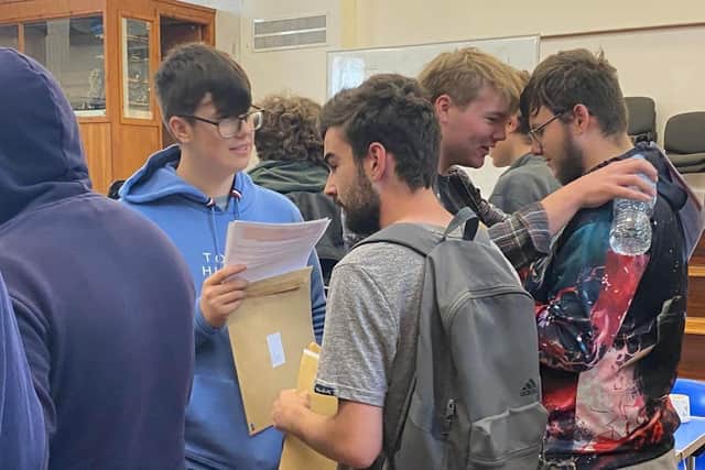 Headlands School students pick up their GCSE results.