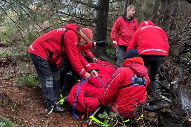 The team kept the casualty warm before transferring her to a waiting ambulance - Image: SRMRT