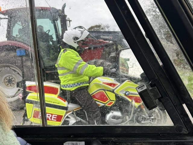 View from one of the tractor windows.