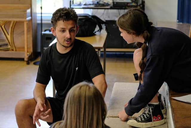 Chris Colebrooke runs the new drama class session at East Whitby Academy.