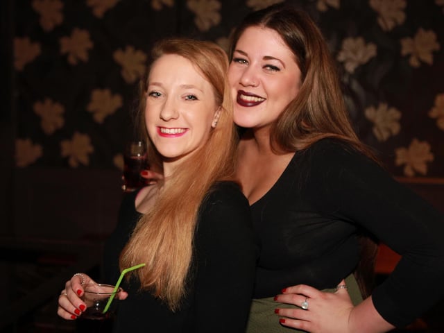 Liv and Beth in Snowy's Triples Bar.