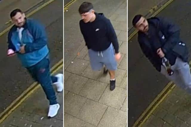 Officers are appealing for help to identify three men captured on CCTV in Scarborough town centre
