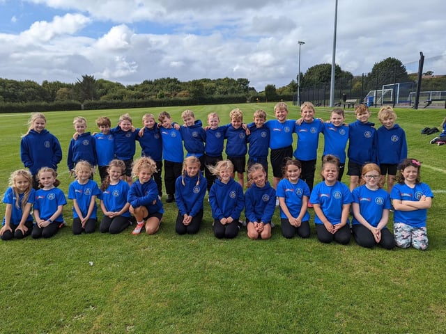 Stakesby Primary Academy Years 3 & 4 Cross Country Team - girls second place; boys first place.