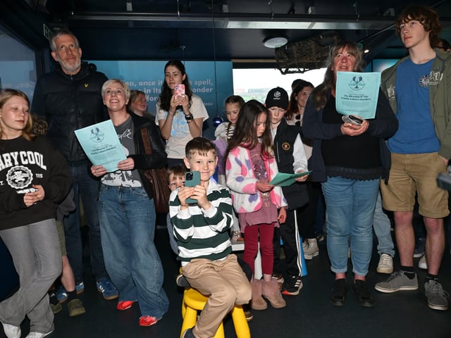 A crowd gathered to support the event