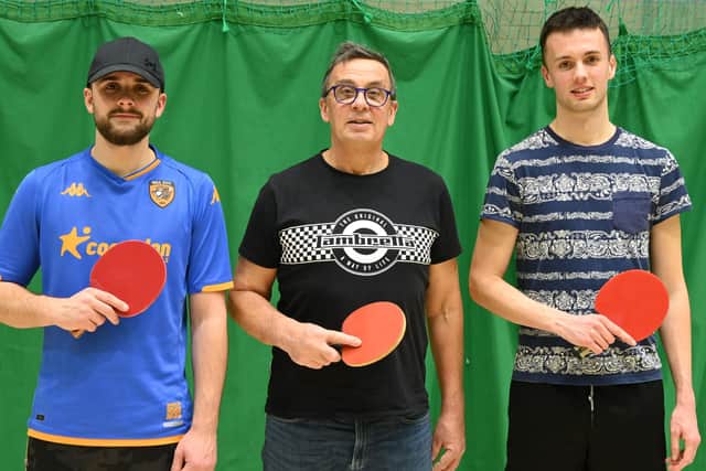 Bridlington Table Tennis League Division Two leaders Air Benders, from left, Tom Ryan, Karl Plant and Joe Plant.