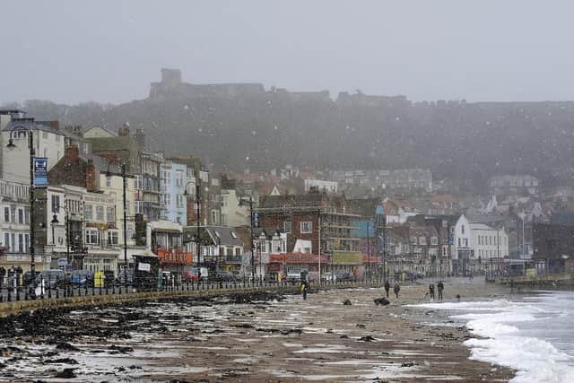 Scarborough's winter weather arrives as the Met Office updates yellow weather warning.