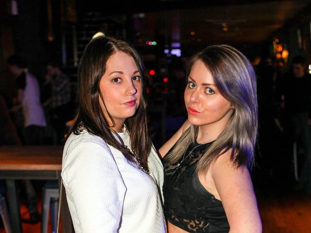Kat & Micheala pose for a snap in Blue Lounge.