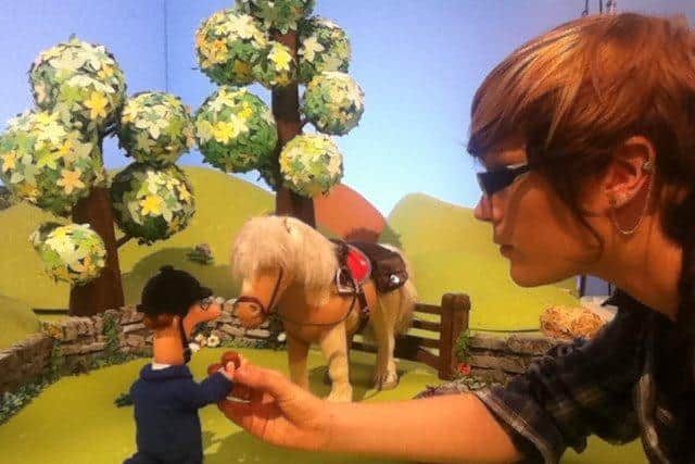 Jess Cope of Owl House Studios with Postman Pat.