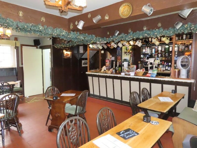 The traditional style bar inside the famous hostelry.