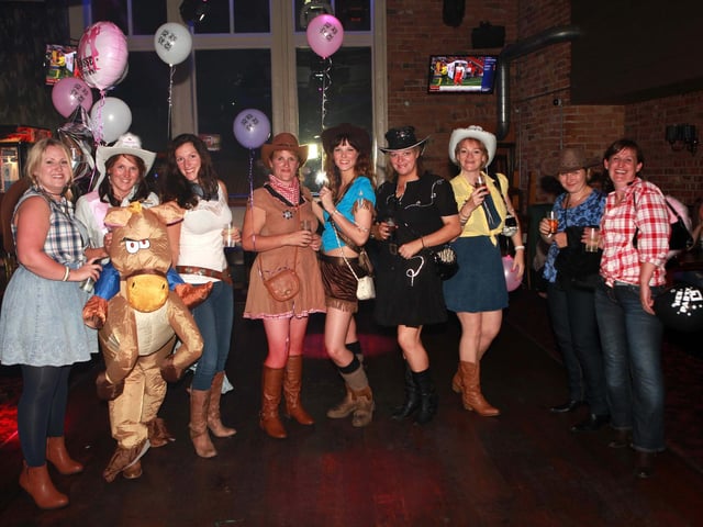 A hen party from Pickering having a great night out in the Barbican.