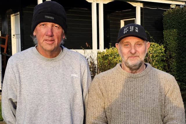 Winner Geoff Price, left, defeated Gary Thornton in the final of the Westgate Over-60s singles merit on Friday.