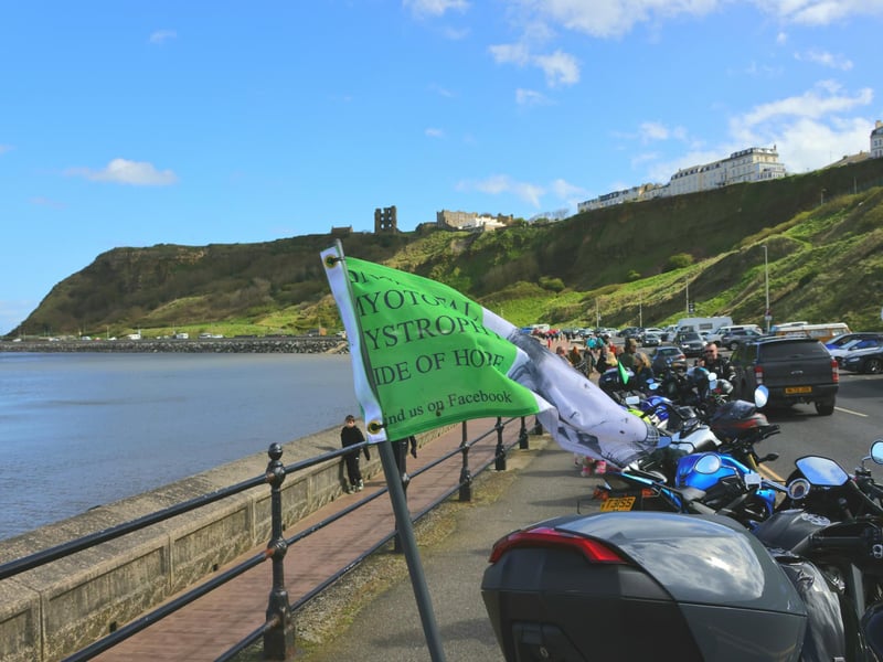 Bikers gather on Marine Drive in Scarborough