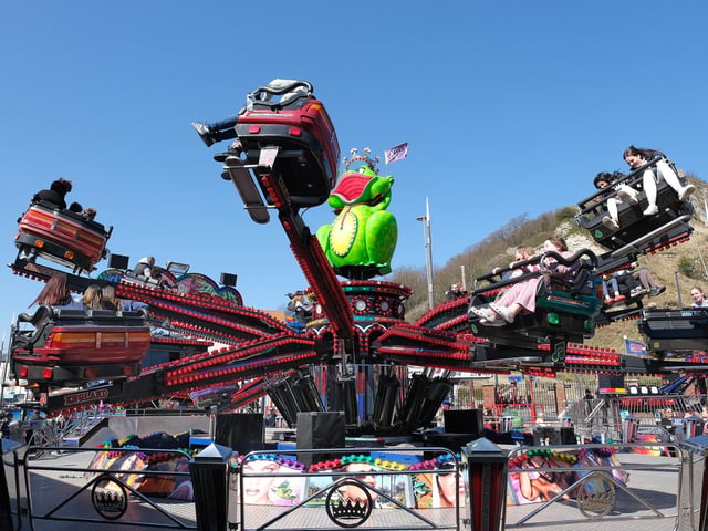Enjoying the rides at Luna Park
