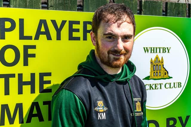 Skipper Kai Morris shone with bat and ball ni the Whitby CC 1sts' loss at Middlesbrough 2nds. Photo by Brian Murfield