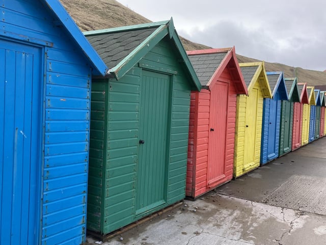 Beach huts coming out of their winter hibernation in Whitby, by Graham Templeton.