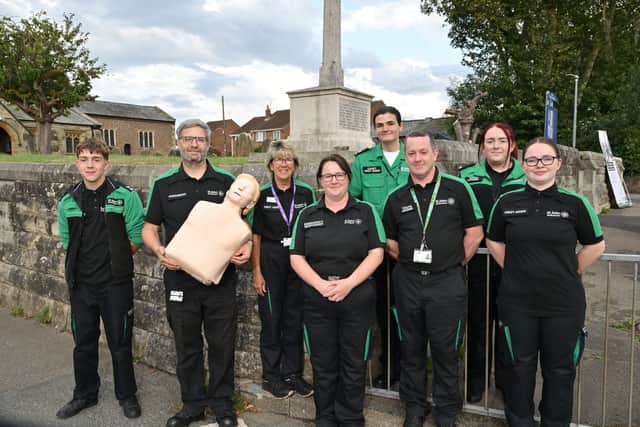 The St John's Ambulance team ready to deliver First Aid Training to Bempton villagers. Mason Taylor-Cottingham, Paul Woodall, Jacky Bowes, Gemma Holden, Alex Randall, Neil Spencer, Paige Taylor and Lydia Holden.