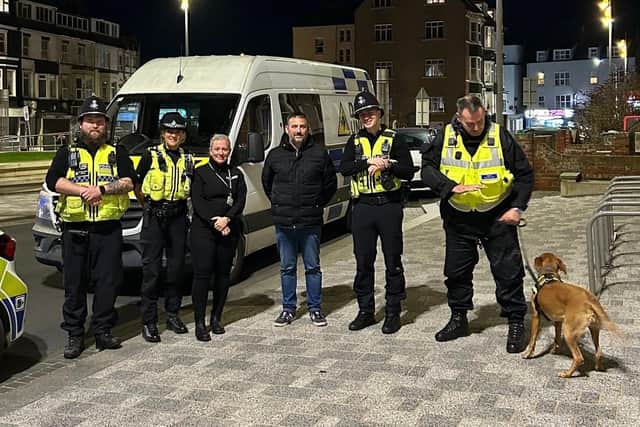 The team conducted high visibilty patrols in the town centre, visiting a number of venues. Photo: Humberside Police
