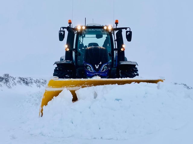 Significant amounts of snow had accumulated on top of the moors.