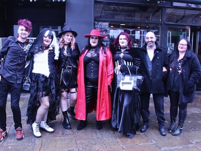 James, Kerri, Sara, Alisha, Kiera, Garren and Lindsay visit Whitby Goth Weekend.
picture: Sienna French
