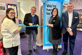 Sir Robert Goodwill MP with the Barclays team launching the new site at Whitby Library.