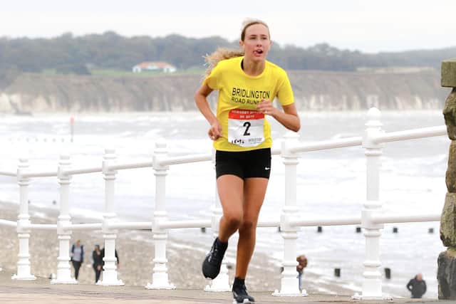 Maelys Price gives it her all at the Sewerby Sprint.