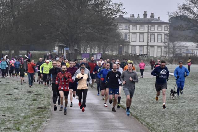 The runners get under way at the Sewerby Parkrun on Saturday morning