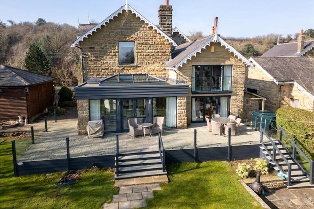 A rear view of the remarkable property.
