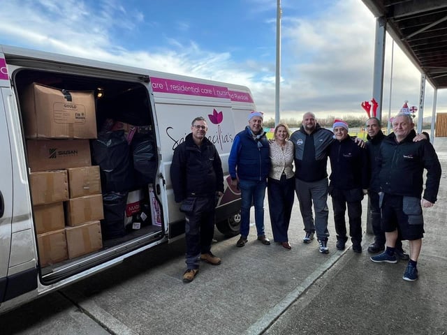 The first van is loaded and ready to go