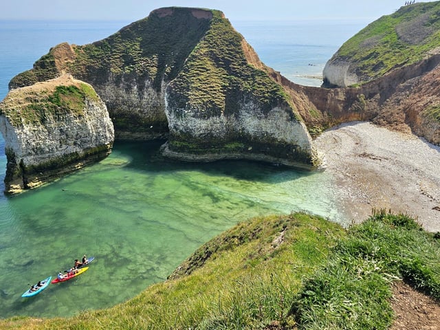 Police visited Flamborough, where these kayakers were enjoying the sunshine.